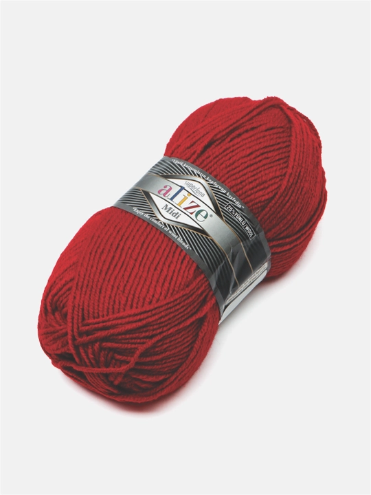Нить для вязания Alize Superlana Midi, 25% шерсть, 75% акрил, 100 г, 170 м