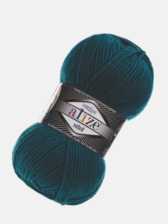 Нить для вязания Alize Superlana Midi, 25% шерсть, 75% акрил, 100 г, 170 м