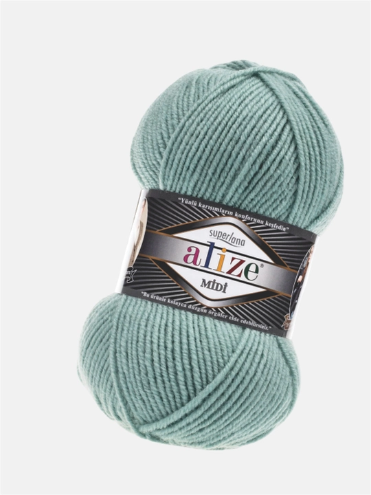 Нить для вязания Alize Superlana Midi, 25% шерсть, 75% акрил, 100 г, 170 м