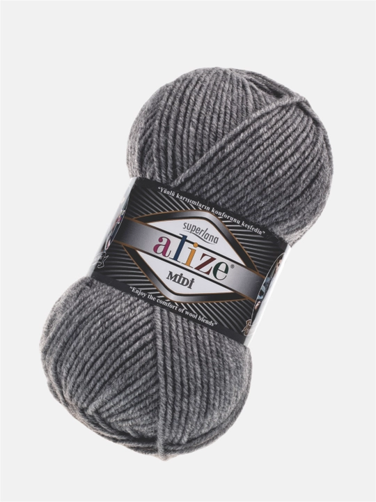 Нить для вязания Alize Superlana Midi, 25% шерсть, 75% акрил, 100 г, 170 м