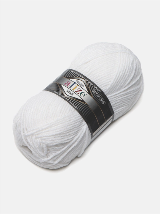Нить для вязания Alize Superlana Midi, 25% шерсть, 75% акрил, 100 г, 170 м