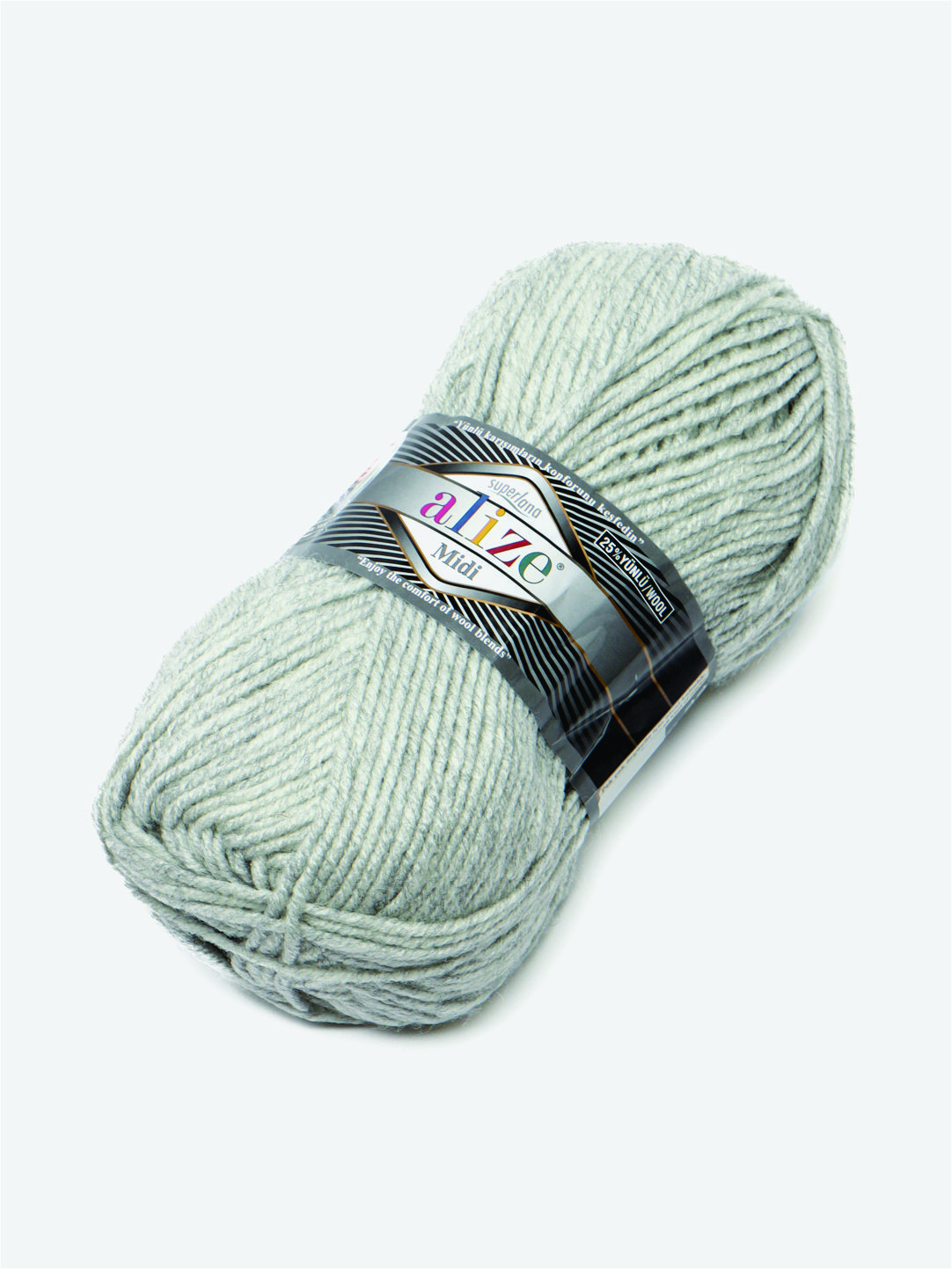 Нить для вязания Alize Superlana Midi, 25% шерсть, 75% акрил, 100 г, 170 м