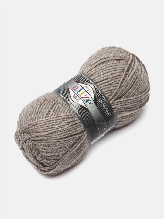 Нить для вязания Alize Superlana Midi, 25% шерсть, 75% акрил, 100 г, 170 м