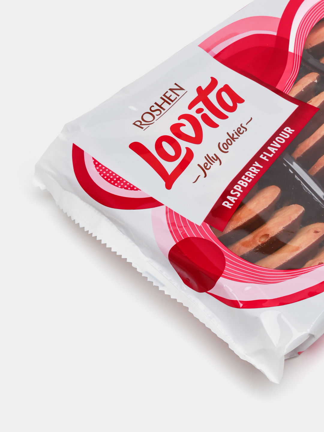 Yog'li pechene Roshen Lovita Jelly Cookies, malina ta'mi bilan, 420 g