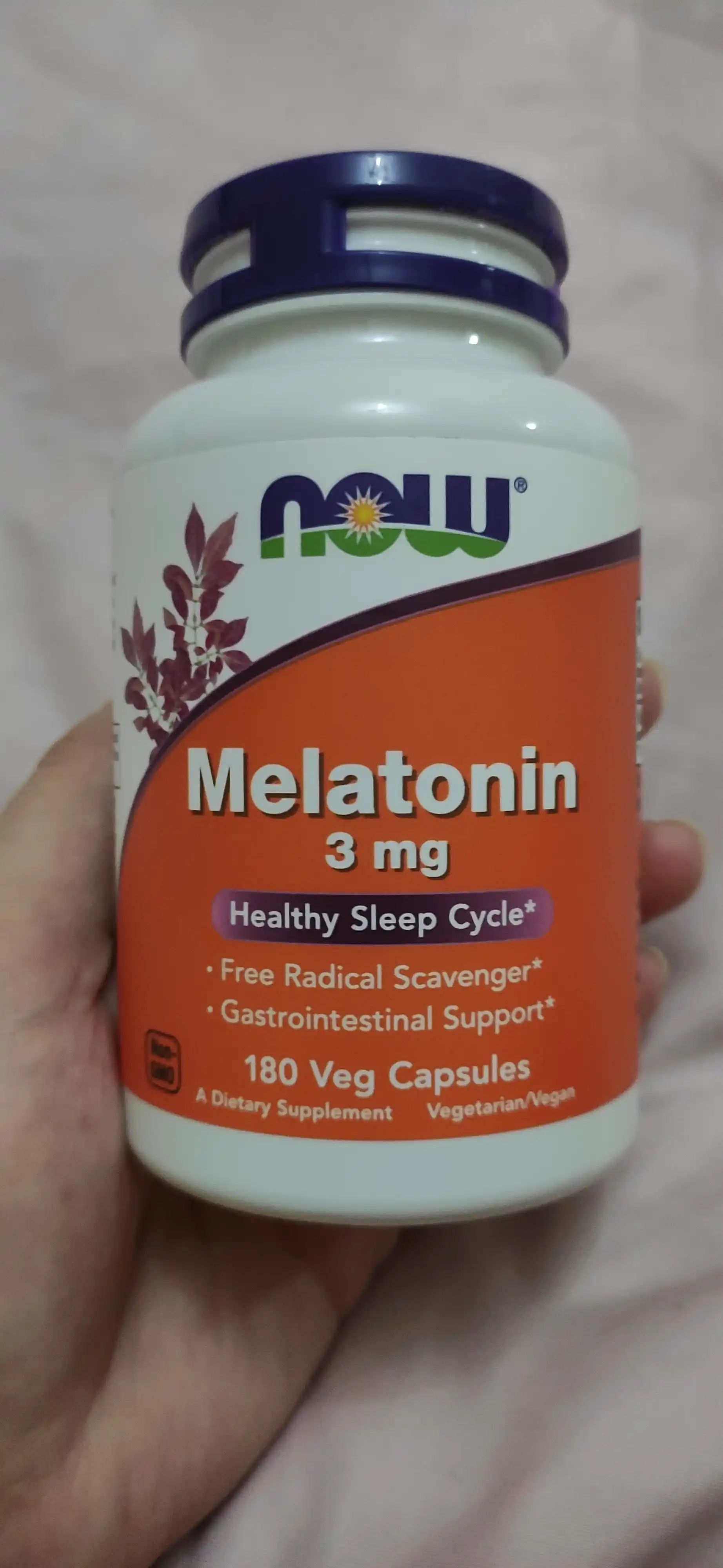 Мелатонин NOW Supplements, цикл здорового сна, 3 мг, 60 капсул, Халяль