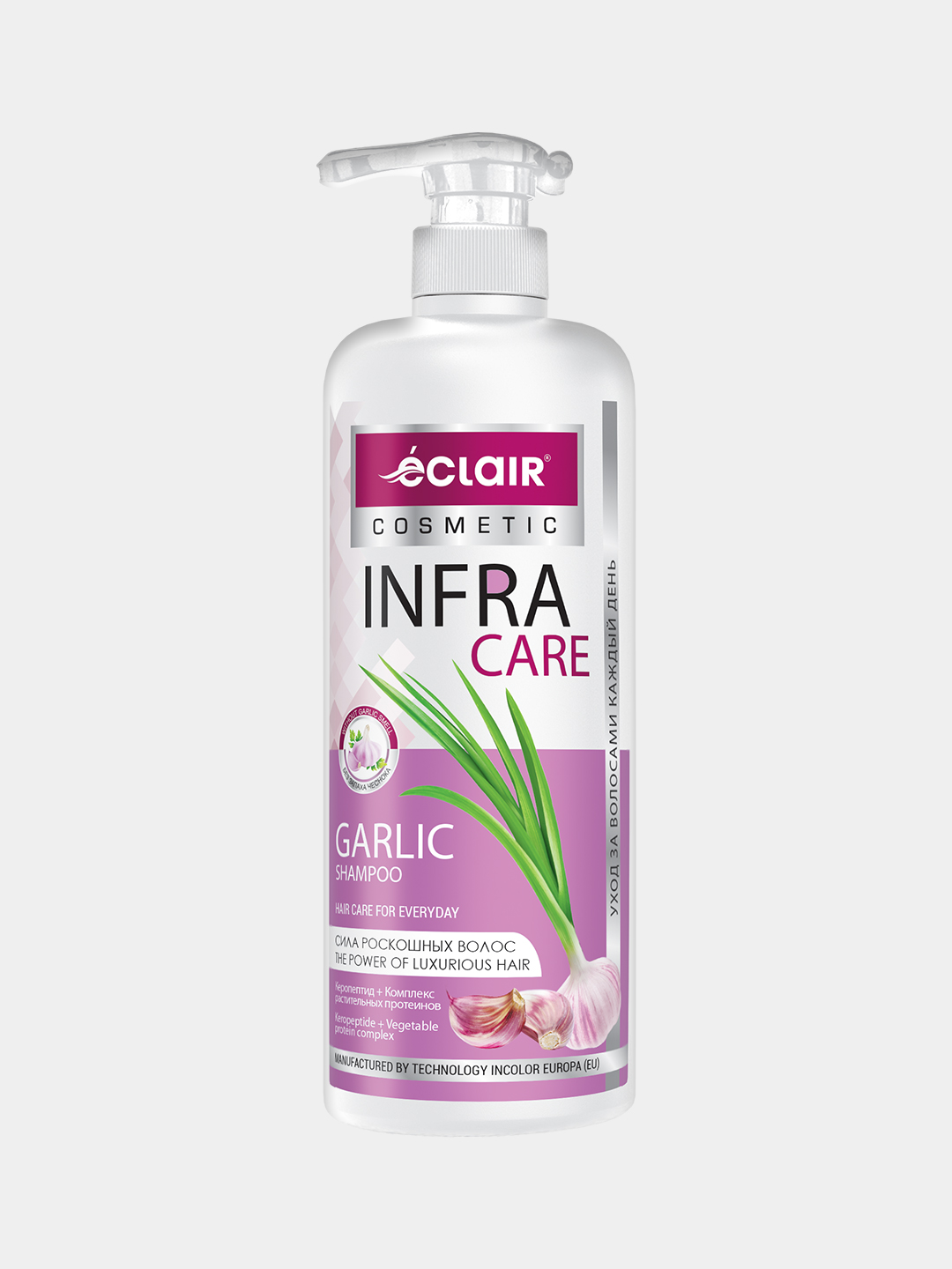 Infra care шампунь сила роскошных волос GARLIC, 900 мл - 