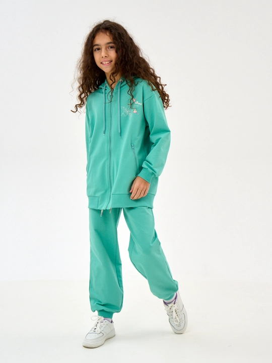 Qiz bolalar uchun NEO zip-up xudi, futerdan tayyorlangan kofta 8-16 yosh