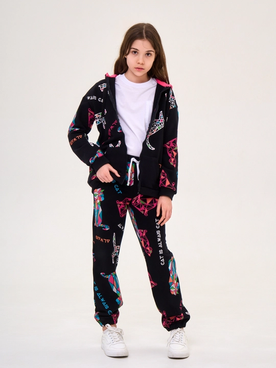 Qiz bolalar uchun NEO zip-up xudi, futerdan tayyorlangan kofta 8-16 yosh
