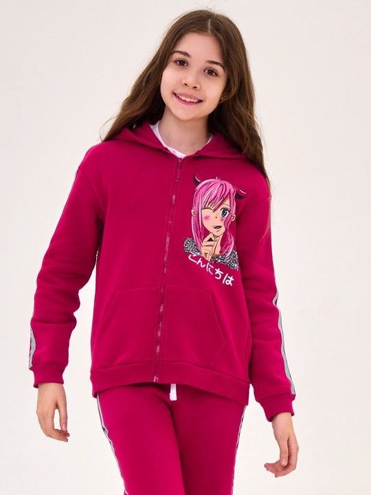 Qiz bolalar uchun NEO zip-up xudi, futerdan tayyorlangan kofta 8-16 yosh - 