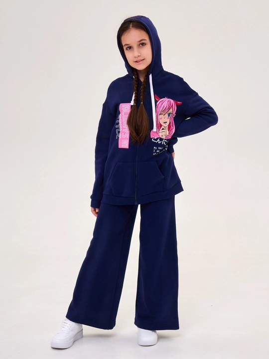Qiz bolalar uchun NEO zip-up xudi, futerdan tayyorlangan kofta 8-16 yosh