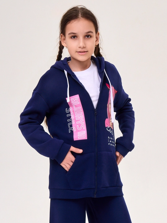 Qiz bolalar uchun NEO zip-up xudi, futerdan tayyorlangan kofta 8-16 yosh - 