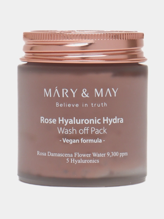 Глиняная маска для глубокого увлажнения Mary&May Rose Hyaluronic Hydra Wash off Pack, 125 г