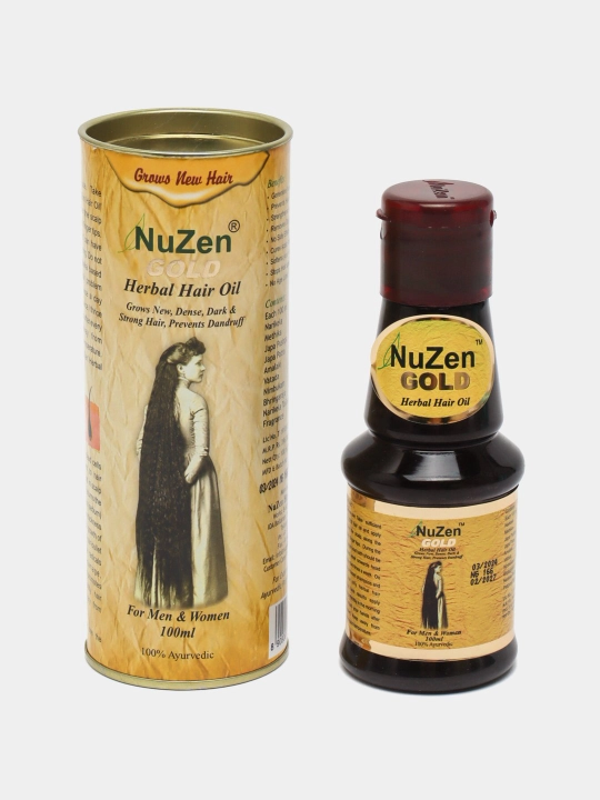 Nuzen Gold Oil soch o'sishi uchun, soch to'kilishiga qarshi o'simlik moyi - 
