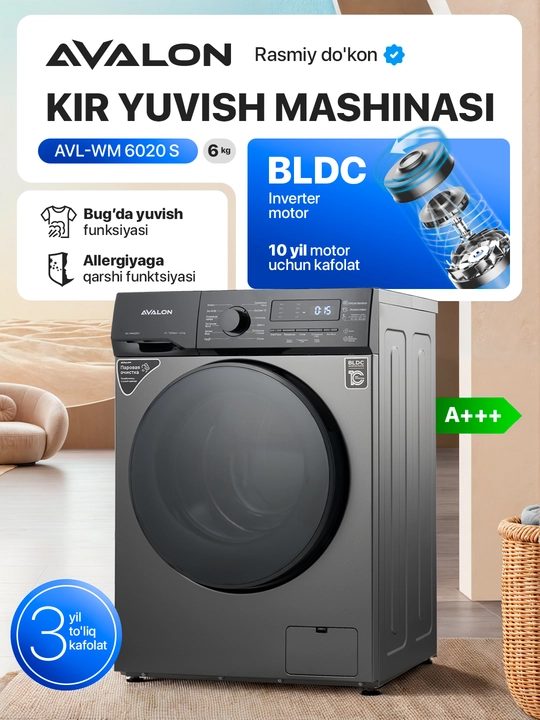Kir yuvish mashinasi Avalon AVL-WM 6020 - (6 kg) - 