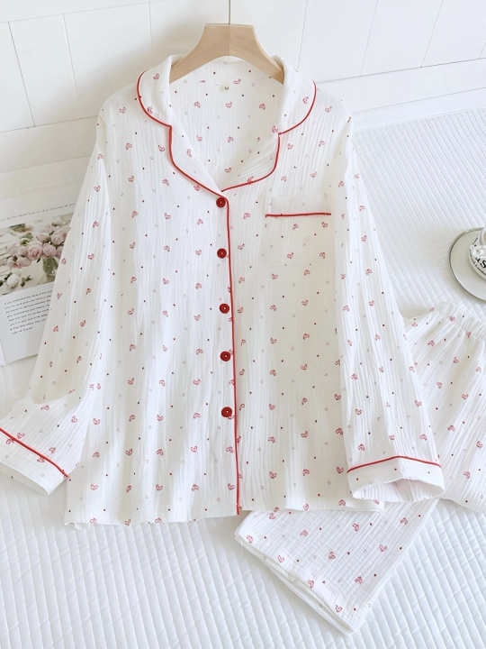 Ayollar muslin pijamasi Maysar, 100% paxta