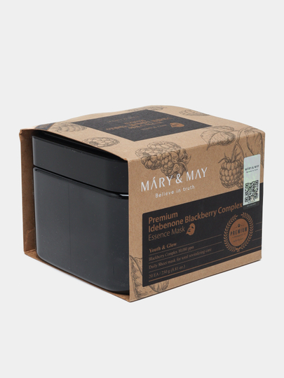 Набор антиоксидантных масок Mary&May Premium Idebenone Blackberry Complex Essence Mask - 
