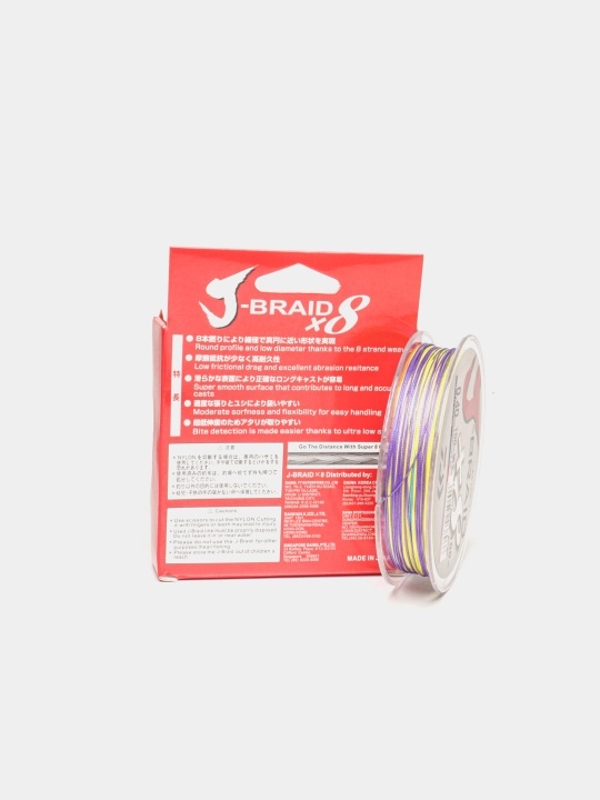 Плетеный шнур для рыбалки J-BRAID Strong х8 разноцветный
