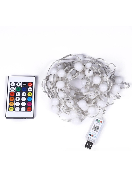 Aqlli LED RGB svetodiod girlyanda, pul't bilan, yangi yil archasi va ichki bezatish uchun