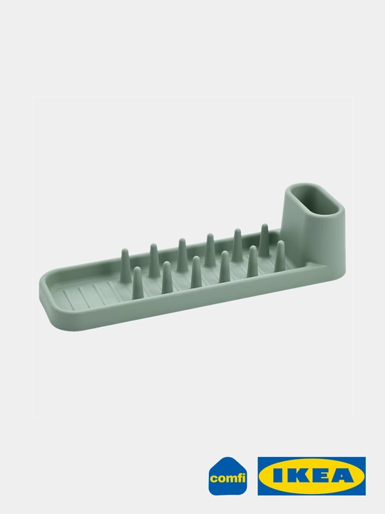IKEA сушилка для посуды настольная STAMLING, 48 * 15 см, матовая, белая и зеленая