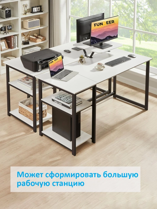 Стол с полкой для офиса, школы, ноутбука и компьютера, компьютерный стол