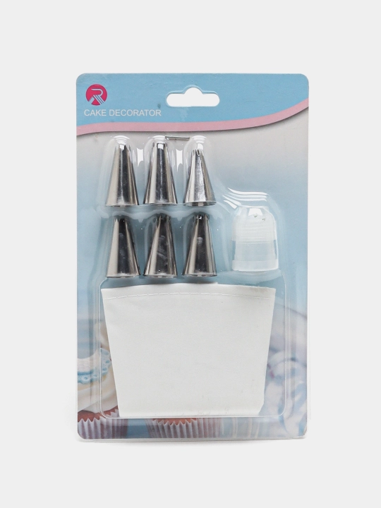 Qandolat xalta, 6 qoshimchali, qayta foydalanish mumkin, krem, tort uchun, silikon - 