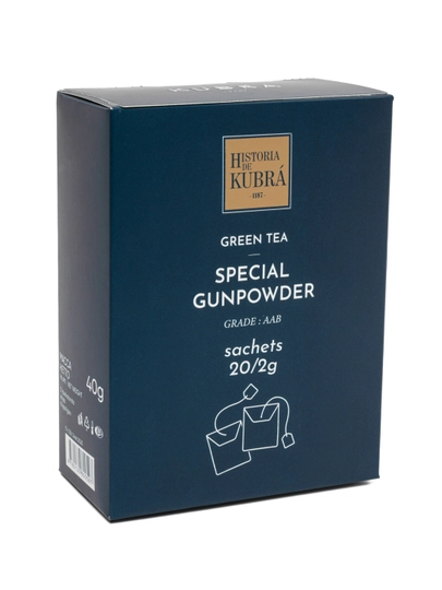 Зеленый чай "Special Gunpowder", 20 пакетиков, 40 г — KUBRA-GUNPAKE