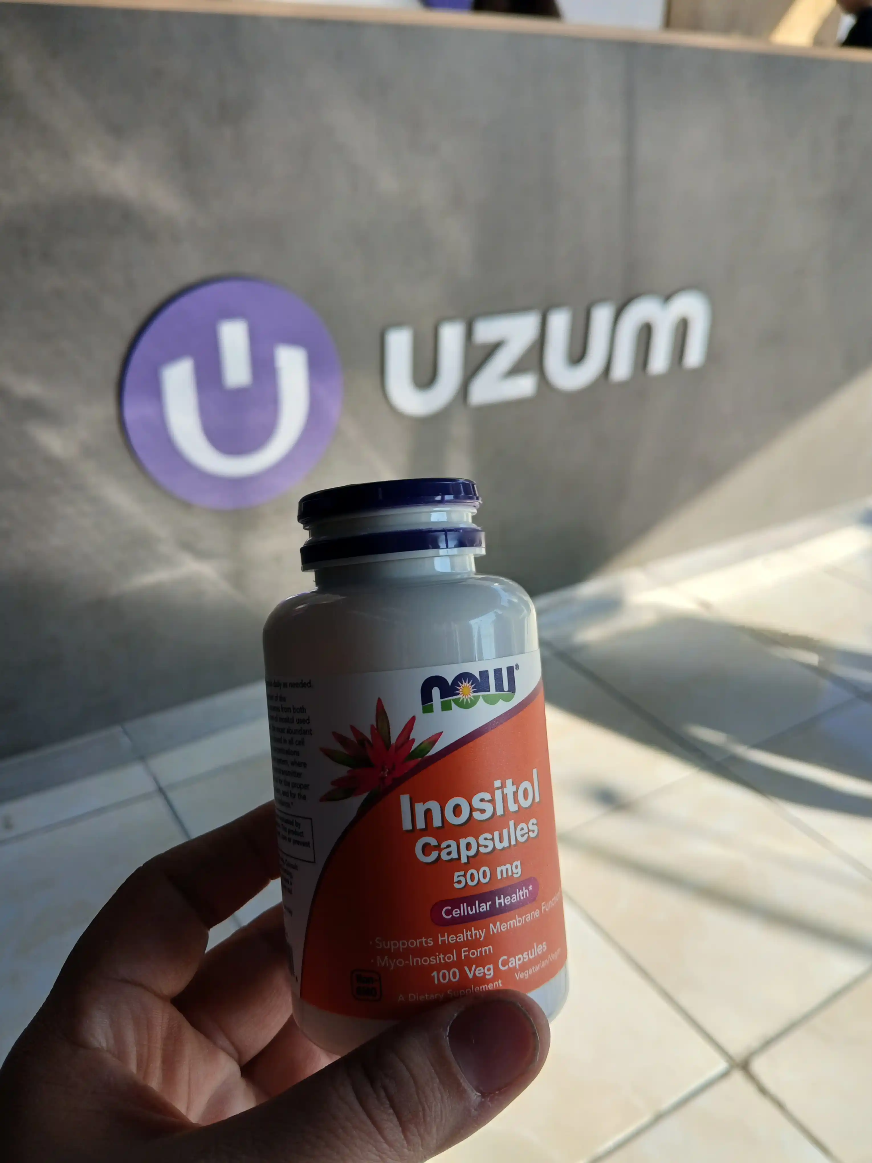 NOW Supplements, Inositol 500 mg, membrana va hujayra salomatligi, 100 kapsula Halol