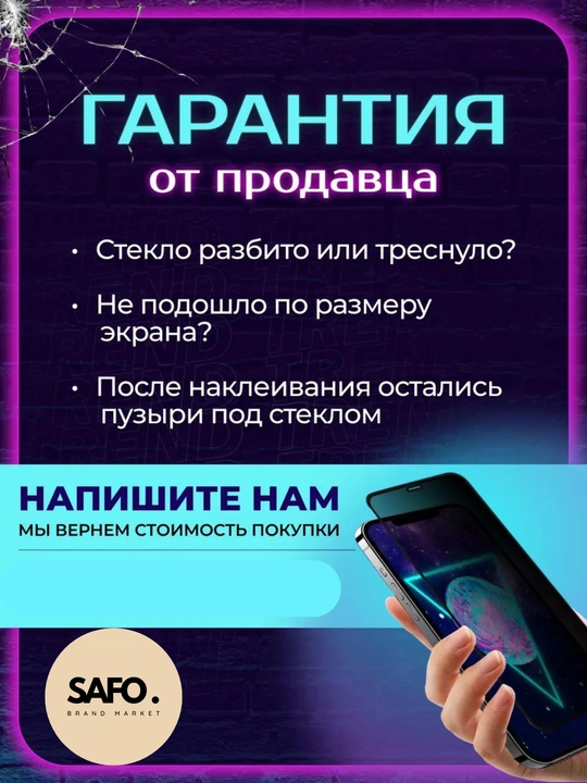 Защитное стекло антишпион для iPhone 11, 12, 13, 14, 15 Pro, ProMax