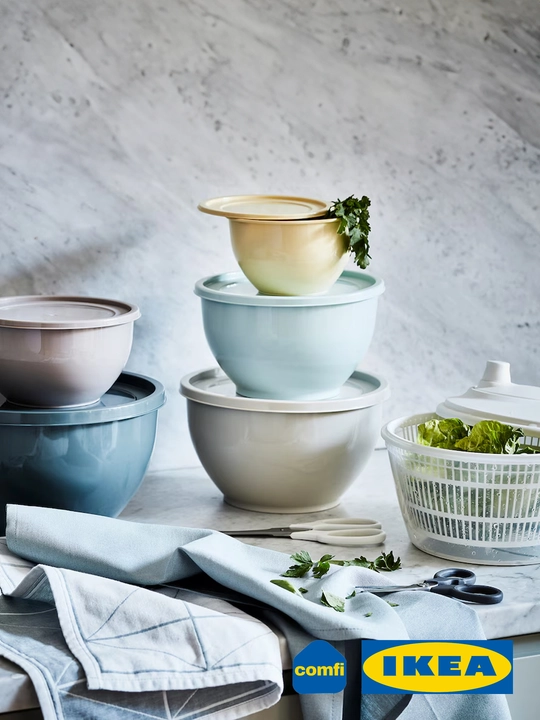 IKEA миска контейнер с крышкой GARNITYREN, для хранения продуктов и еды, для кухни, 5 шт