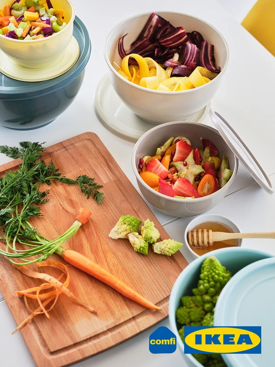 IKEA миска контейнер с крышкой GARNITYREN, для хранения продуктов и еды, для кухни, 5 шт