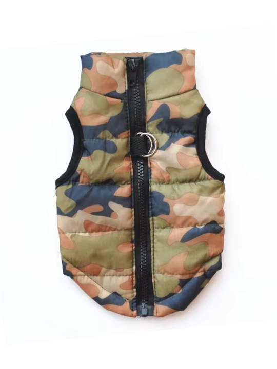 XS-XL o'lchamdagi, yorqin naqshli itlar uchun issiq yengsiz kurtka - 
