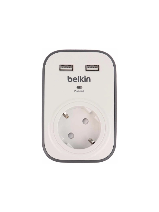 Belkin ortiqcha kuchlanishdan himoya qiluvchi tarmoqli filtr, 2xUSB 2.4A, UL 500 BSV103VF