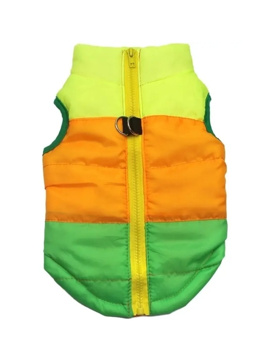 Yorqin naqshli, itlar uchun issiq yengsiz kurtka, XS-XL o'lchamdagi - 