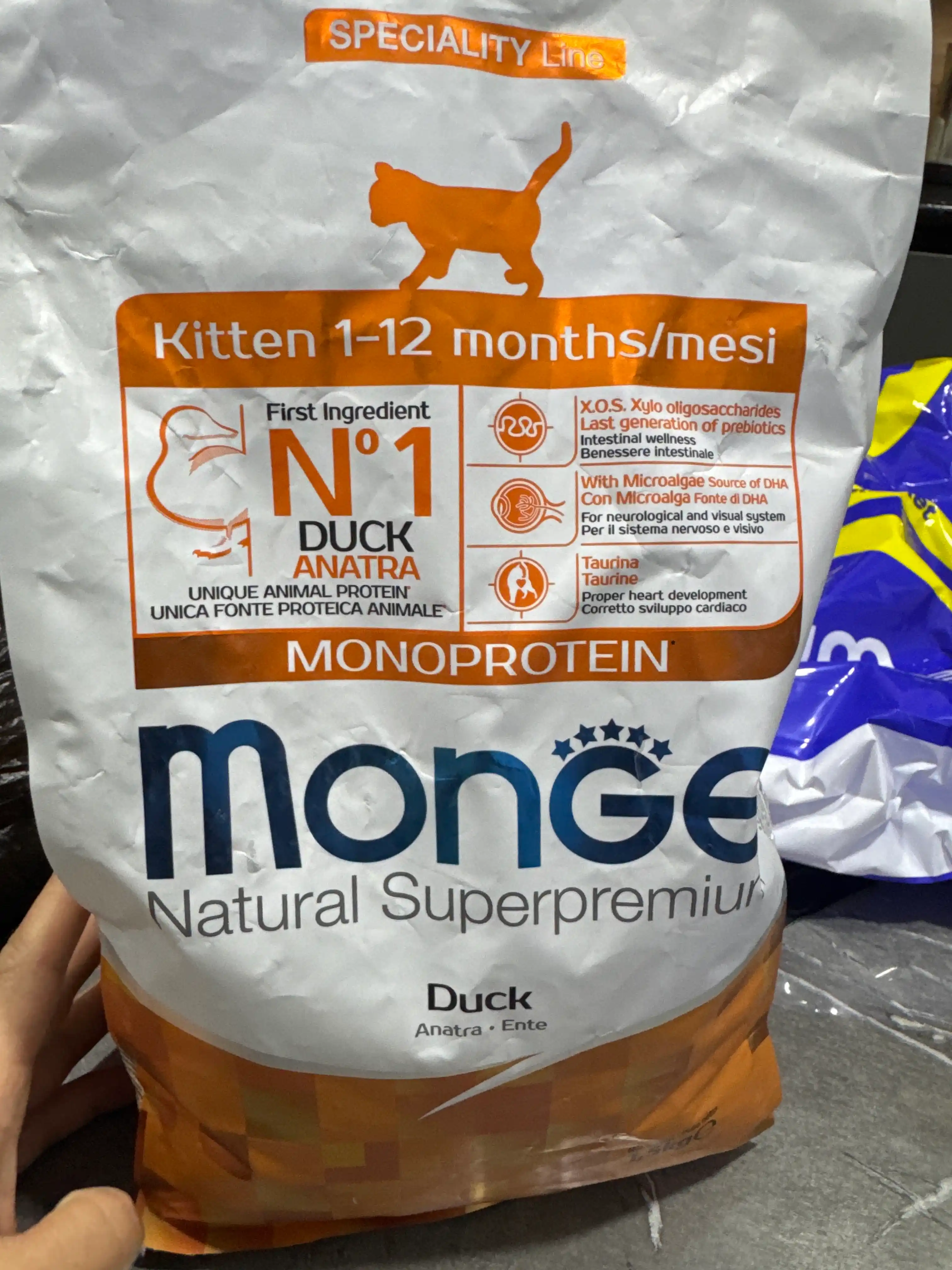 Корм Monge Kitten для котят с мясом утки, от 1 -12 месяцев, 1,5 кг