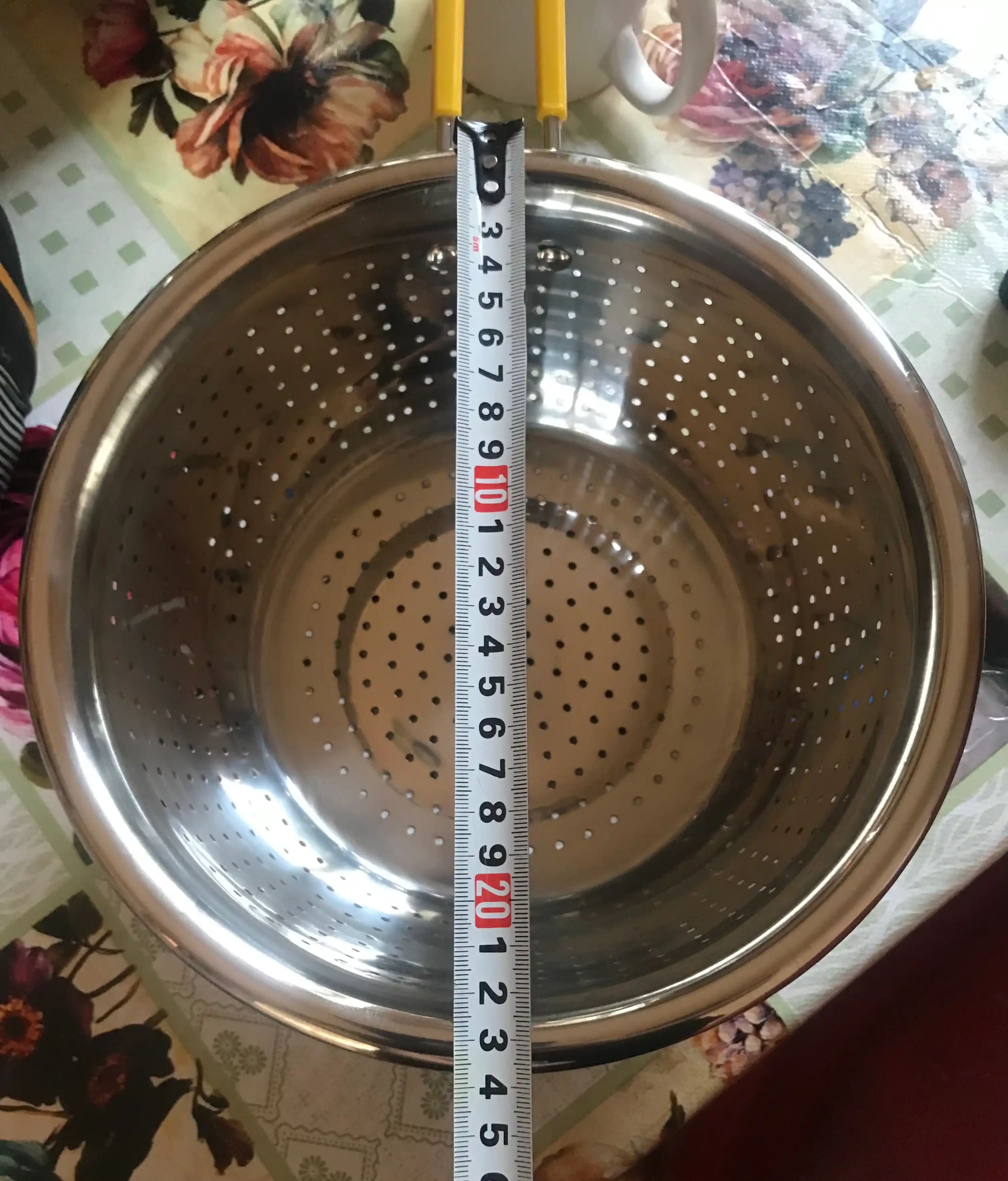 Don, makaron, meva, guruch yuvish mashinasi, oshxona elaklari uchun tutqichli metall elak
