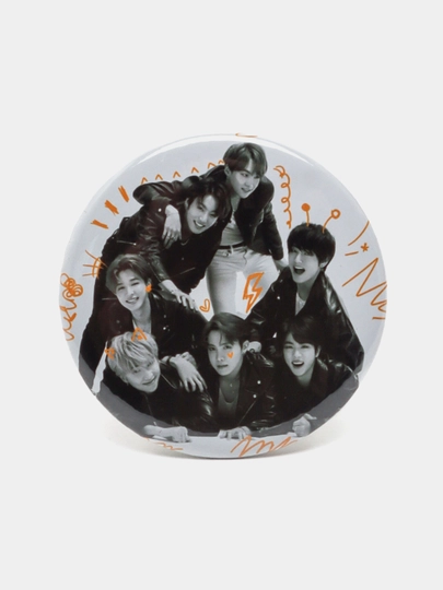Значки, 58 мм, знаменитой корейской группы BTS — DIY7-BTSARMY-КРАСН