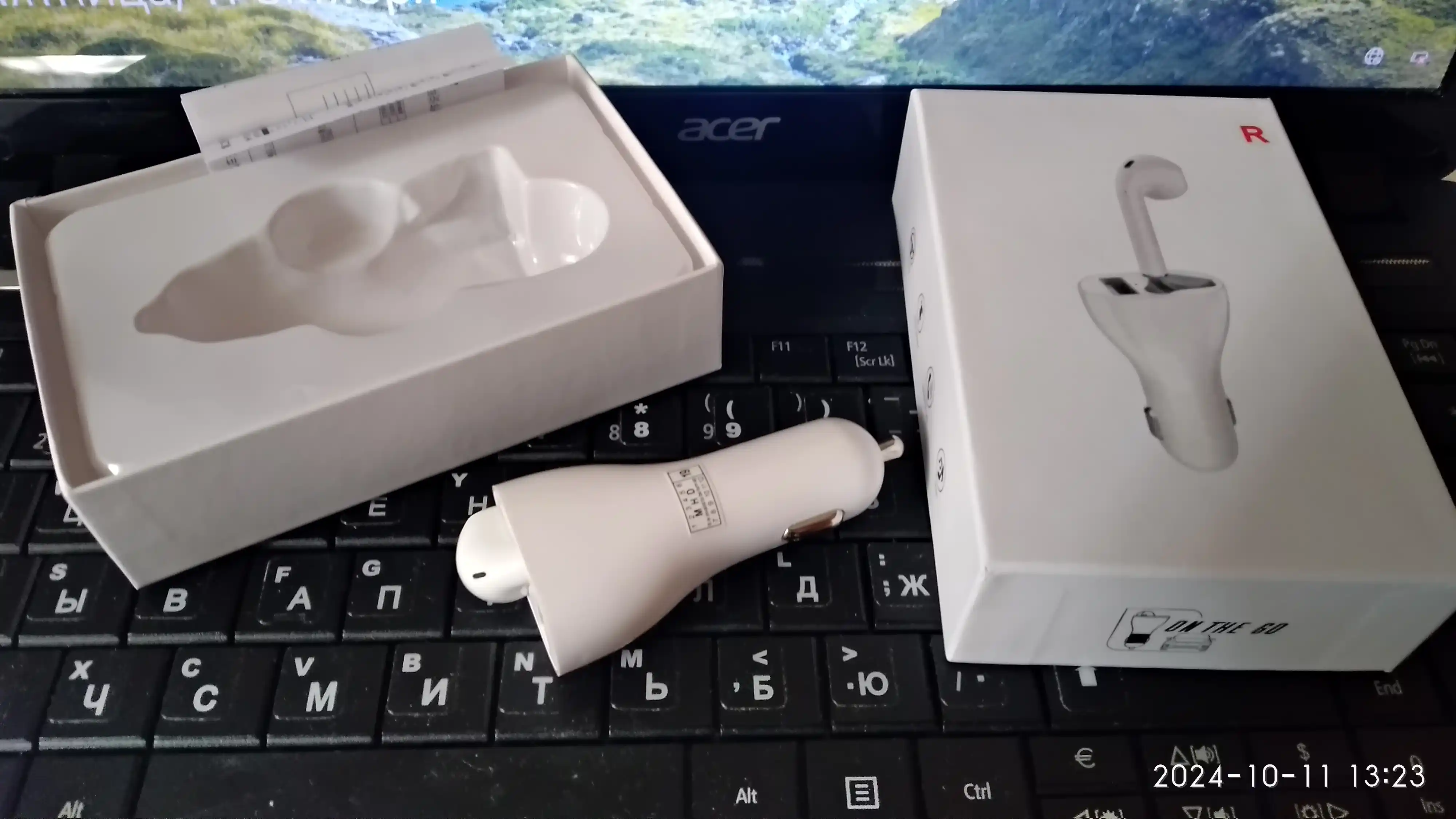 2-si 1-da avtomobil zaryadlovchi, USB port va naushnik, bluetooth eshitish vositasi