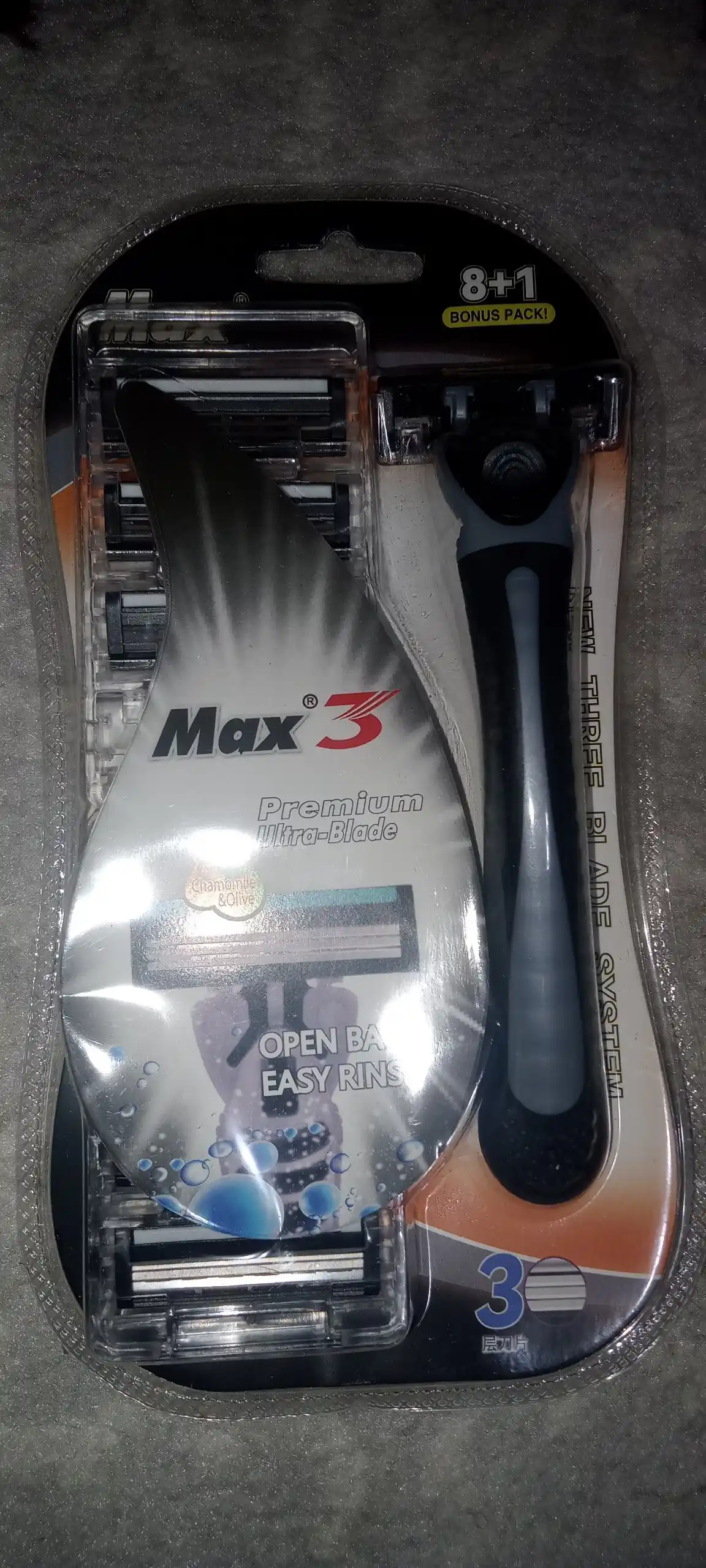 Бритвенные станок MAX 3 , высококачественные бритвенные станки с 1 ручкой и 8 картриджами