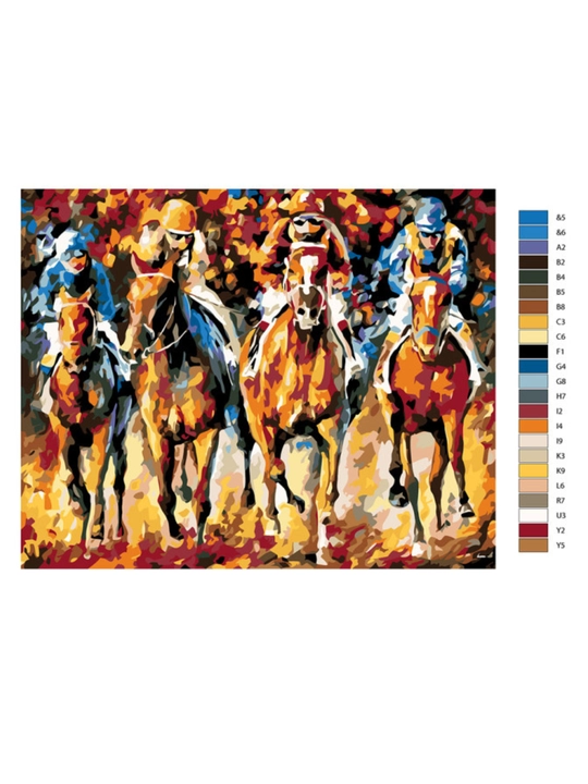 Raqamlar bo'yicha rasm chizish ARTERY "Otlar", holstda chizmachilik, 40 * 50 sm