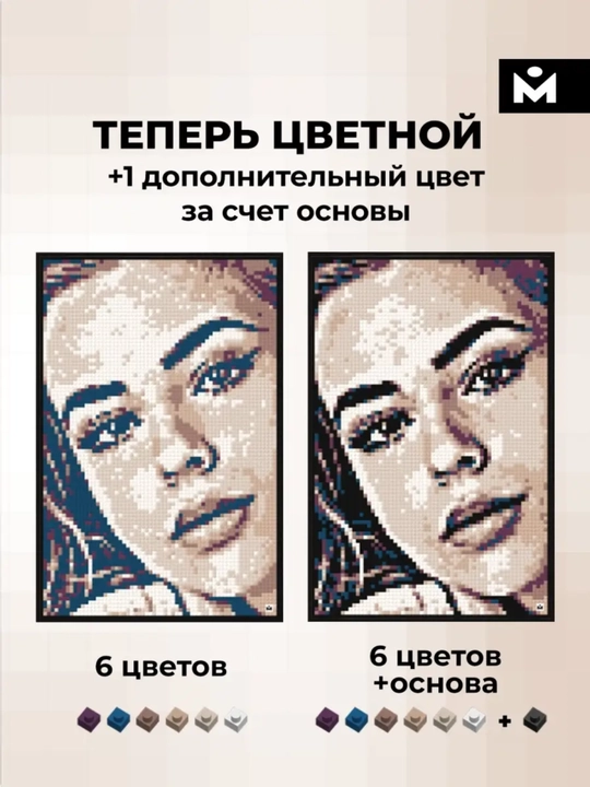 Mozabrick har qanday fotosuratdan konstruktor, S, M, L Rang S, Rang M to'plami