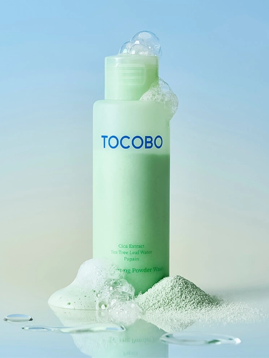 Sentella bilan, sezgir teri uchun ferment kukuni Tocobo Cica Calming Powder Wash