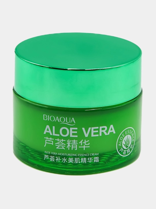 Увлажняющий крем для лица с экстрактом алое Essence Cream Aloe Vera Bioaqua, 50 г - 