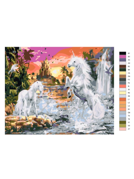 Raqamlar bo'yicha rasm chizish ARTERY "Otlar", holstda chizmachilik, 40 * 50 sm