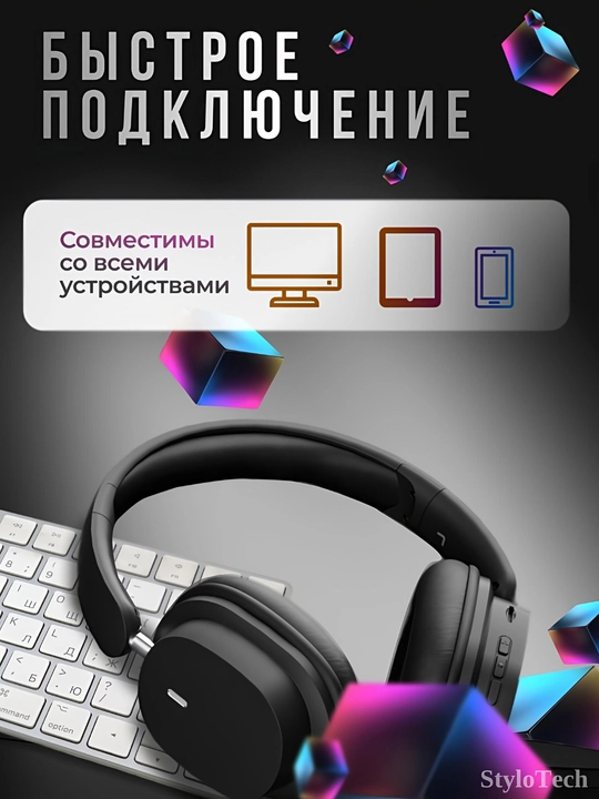 Simsiz quloqchinlar mikrofon bilan, katta to'liq o'lchamli naushniklar, Bluetooth