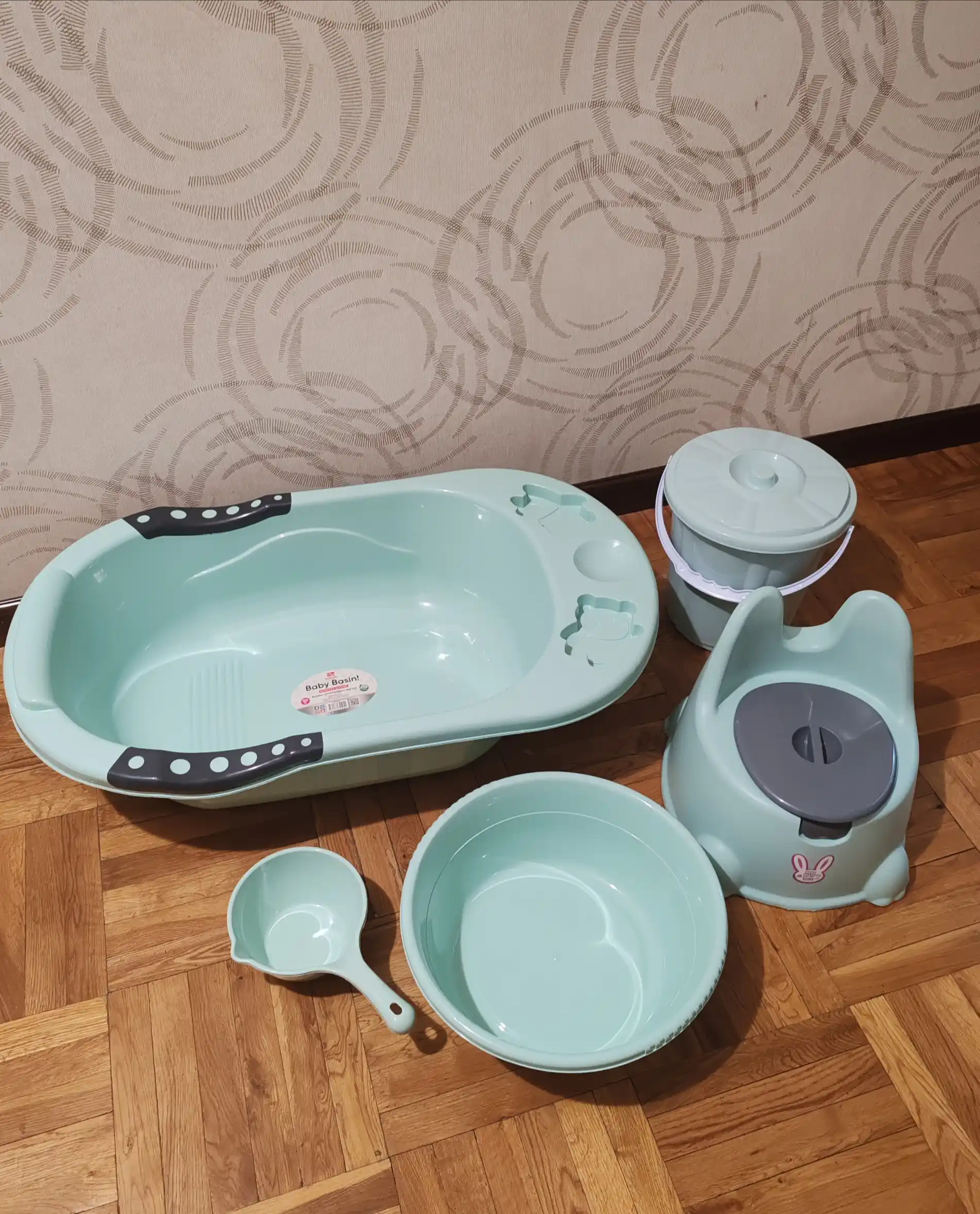 Детский набор для купания, ванночка детская, ковшик для купания, ведро, таз, горшок