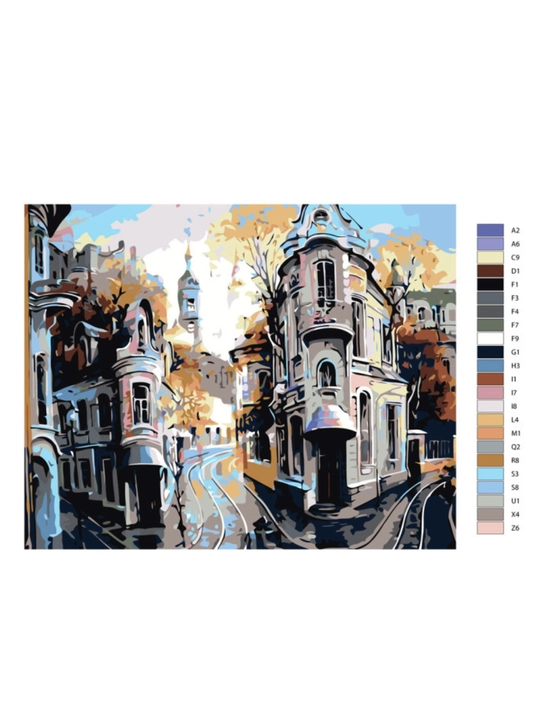 Raqamlar bo'yicha rasm chizish ARTERY "Shahar manzaralari",holstda chizmachilik,40 * 50 sm