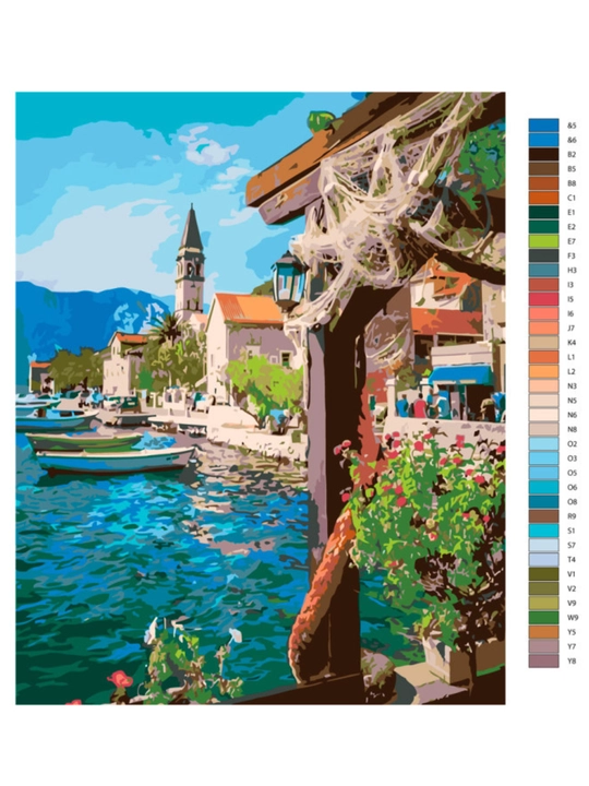 Raqamlar bo'yicha rasm chizish ARTERY "Qishloq manzaralari", holstda chizmachilik, 40*50sm