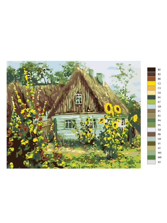 Картина рисование по номерам ARTERY "Деревенские пейзажи", раскраска на холсте, 40 * 50 см