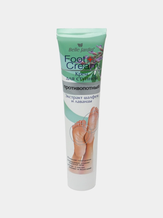 Belle Jardin "Shalfey va Lavanda" terlashga qarshi oyoq kremi, 125 ml