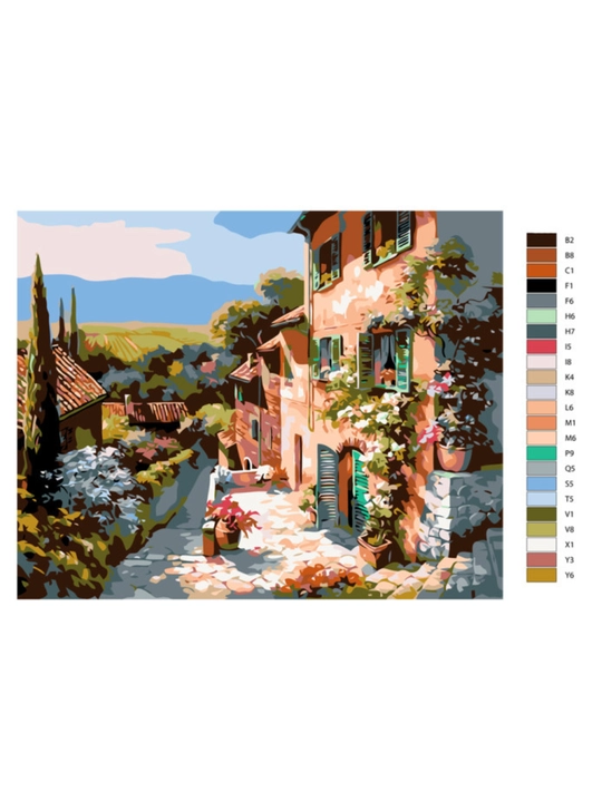 Raqamlar bo'yicha rasm chizish ARTERY "Qishloq manzaralari", holstda chizmachilik, 40*50sm